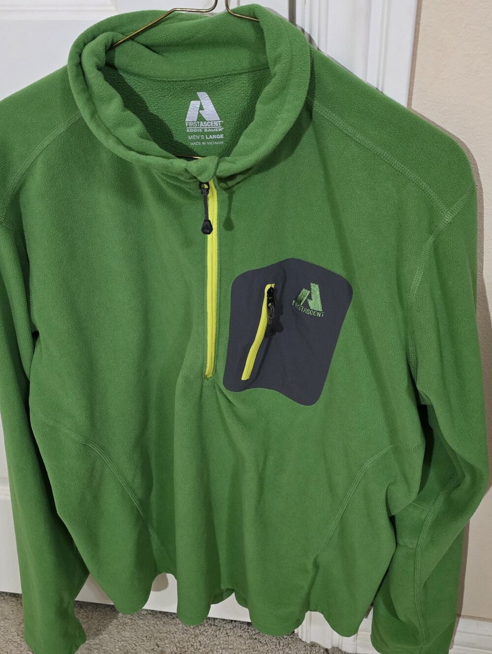Men's Green Eddie Bauer Quarter-Zip Fleece Pullover